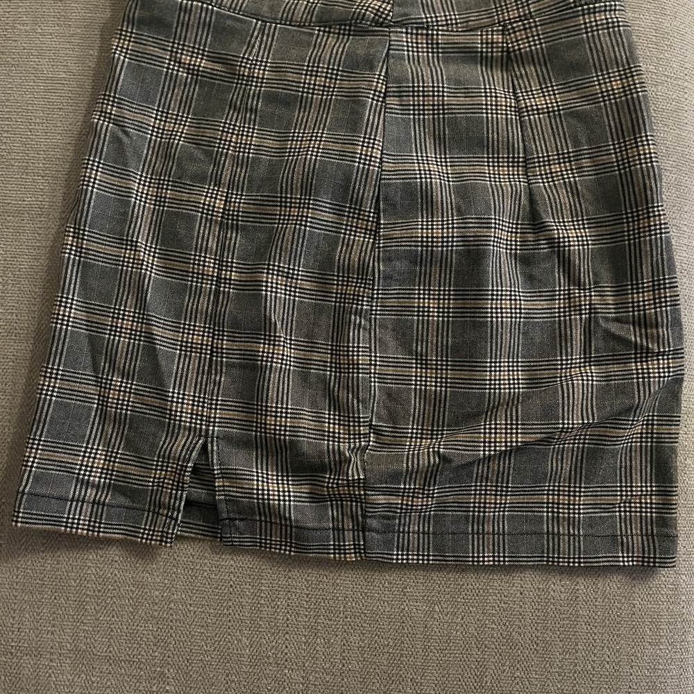 Garage Gray Pleated Mini Pencil Skirt